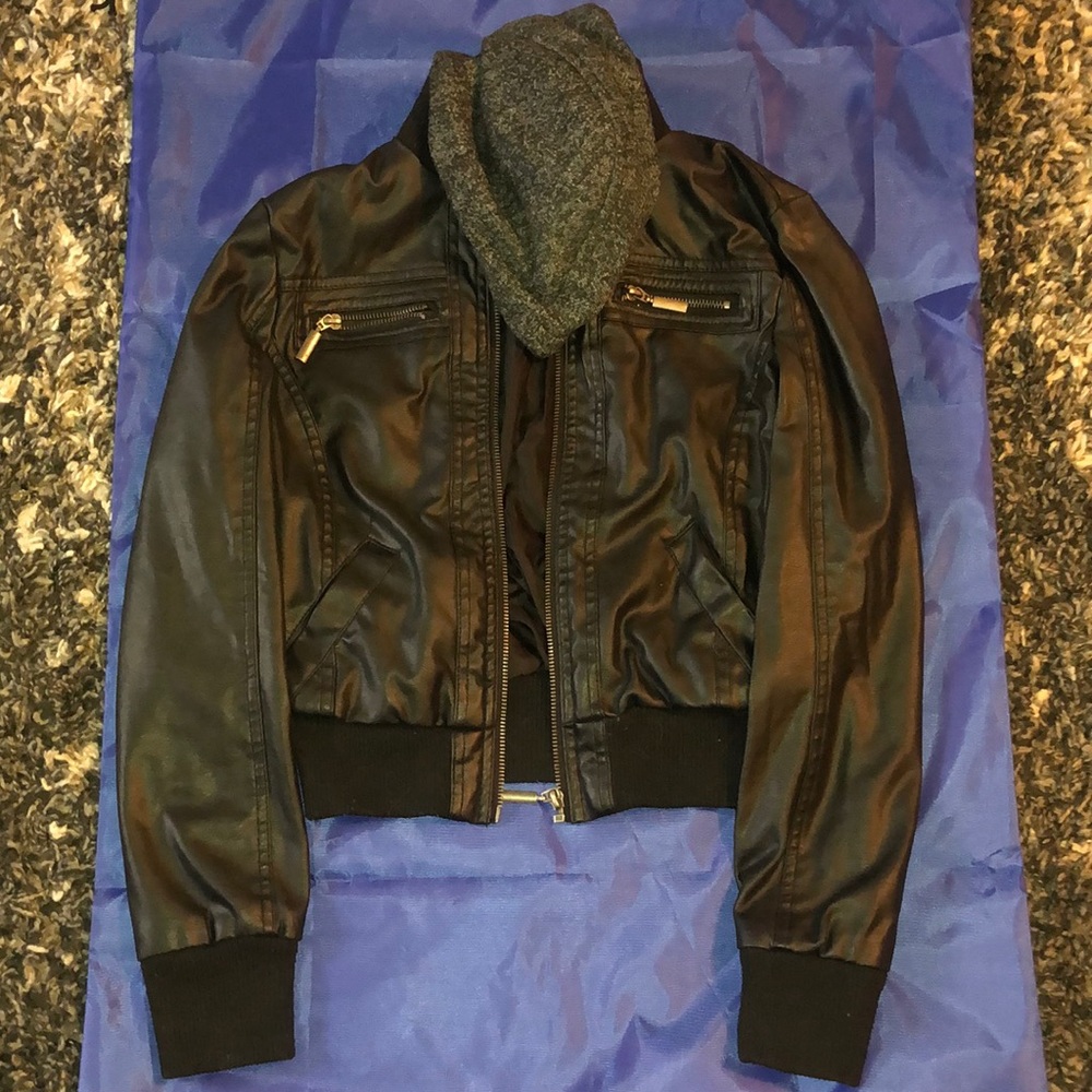 Black leather jacket